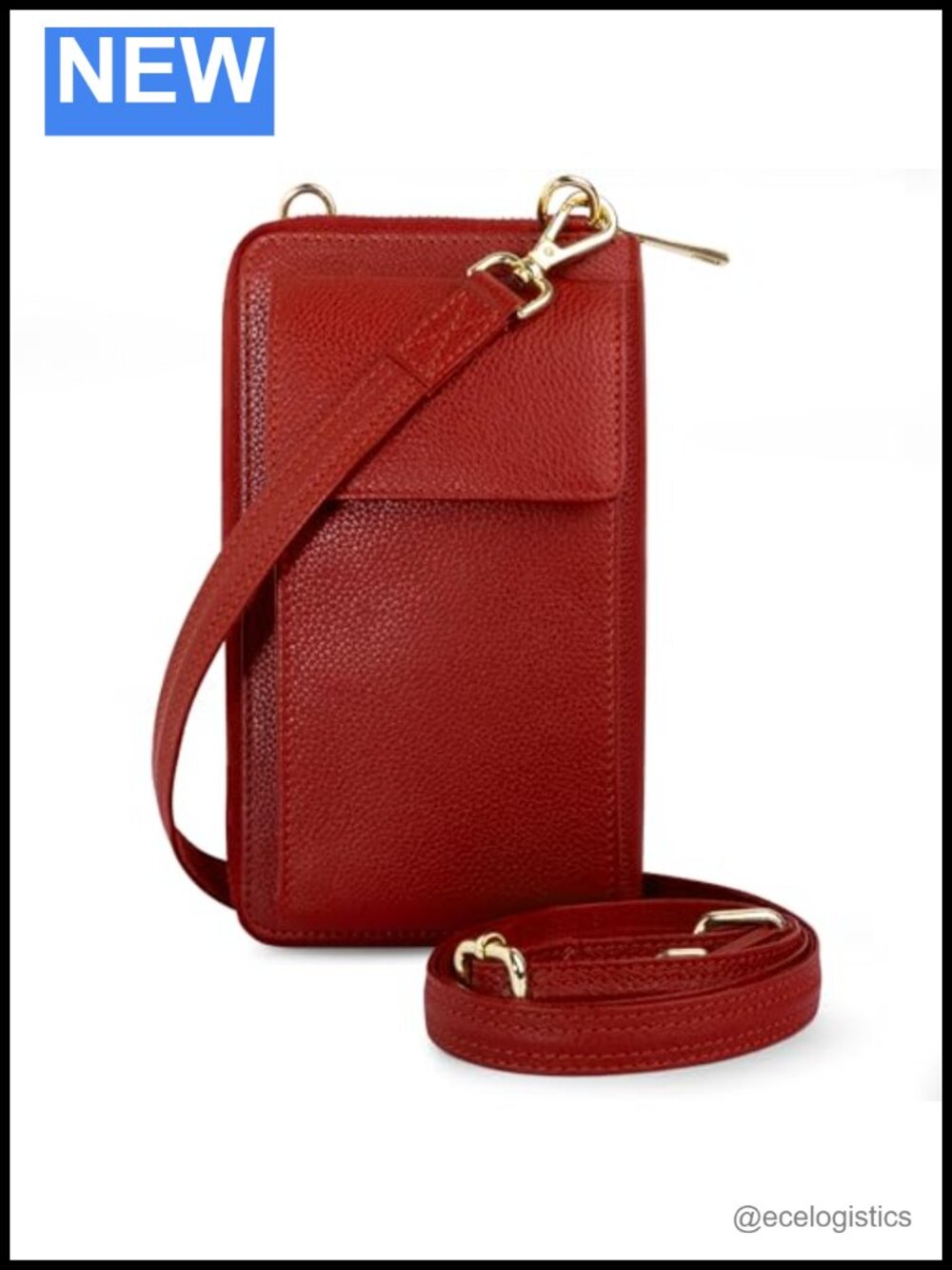 Leather Crossbody Bag Women RFID Blocking Anti Theft Wallet Purse with 12 Card